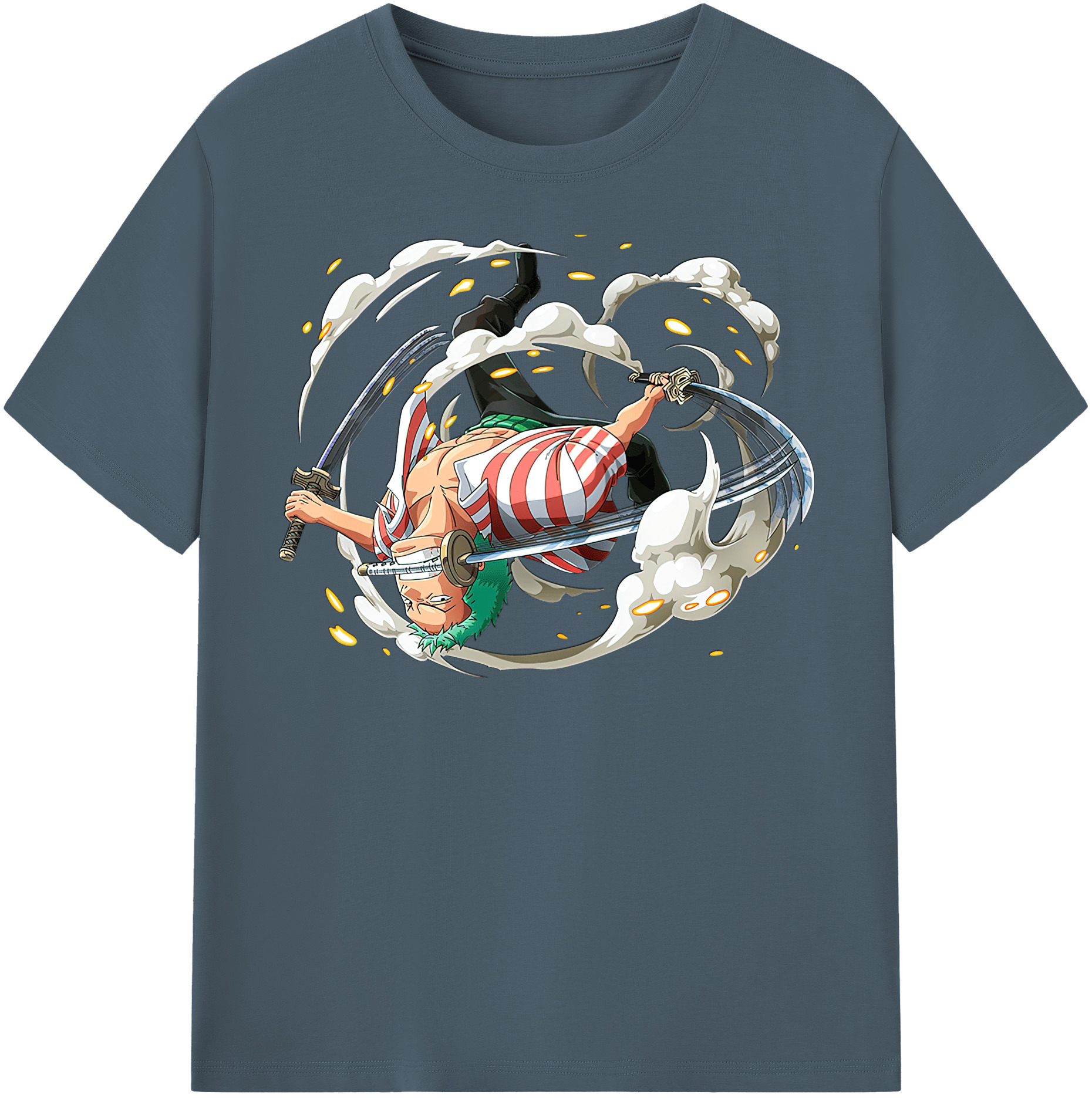 ワンピース ロロノア・ゾロ ONE PIECE Roronoa Zoro 綿100％半袖Tシャツ（フロントプリント）